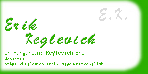 erik keglevich business card